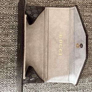 EUC AUTHENTIC GUCCI Sunglasses Case GG Guccissima Triangle Folding Brown